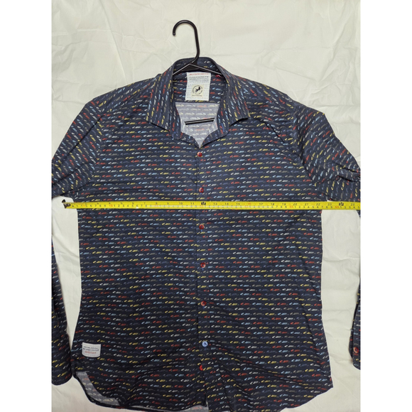 A Fish Named Fred Men Shirt Long Sleeves Marine With Cars Large Pre-Owned - Picture 8 of 9